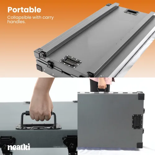 Miniatura 4 de Jaula plegable de 34 pulgadas para perros, de aluminio con recubrimiento en polvo con bloqueo seguro y bandeja extraíble, portátil para uso en Negro