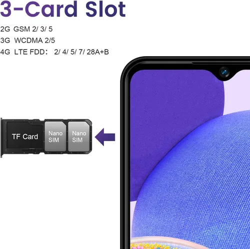 Miniatura 8 de KXD A07 - Teléfono celular desbloqueado Android 12, teléfonos inteligentes rápidos de 4500 mAh 10 W, 13 MP+8 MP, 6.52 pulgadas HD+, 4 GB + 64 GB/SD