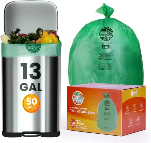Miniatura 16 de Bolsas de compost 3 galones, 100 unidades, bolsas de compost para restos de comida que caben en el contenedor de la encimera, bolsas pequeñas