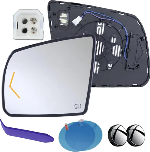 Miniatura 9 de EAP Espejo lateral del pasajero compatible con Toyota Tundra 2007-2021, Toyota Sequoia 2008-2022, calentado sin atenuación automática 879030C010