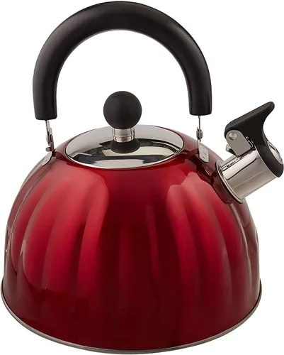 Miniatura 6 de Mr. Coffee Woodmont - Hervidor de té de acero inoxidable de 2 cuartos con mango de madera, hervidor silbante para estufa, tetera duradera de cocción
