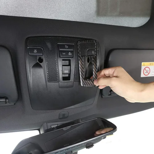 Miniatura 4 de Fibra de carbono suave del coche de la luz de lectura interior interruptor caja marco ajuste para Mercedes Benz CLA GLA A clase B W117 C117 W176 A180