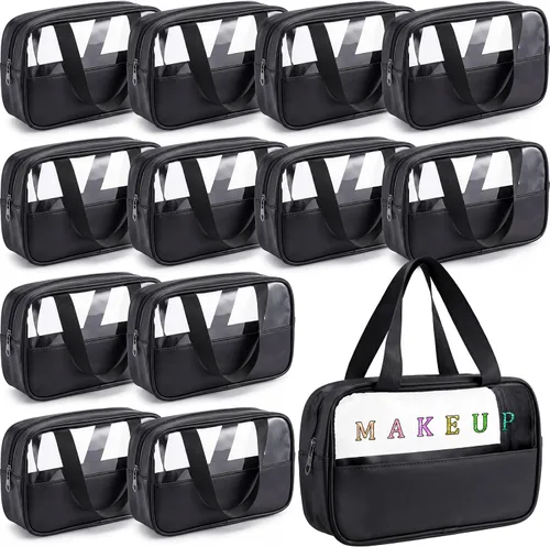 Miniatura 13 de Buryeah 9 piezas translúcidas bolsa de maquillaje organizador de artículos de tocador para mujeres y hombres, bolsa de viaje portátil impermeable