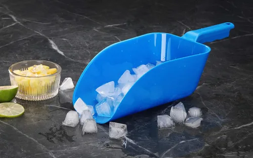 Miniatura 4 de New Star Foodservice 34462 Pala de hielo utilitaria de plástico de policarbonato. Azul, 64 onzas