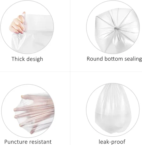 Miniatura 4 de Bolsas de basura de 13 galones, 100 unidades (para 12-15 galones) Bolsas de basura fuertes y altas para cocina de RayPard, para cestas de 50 litros