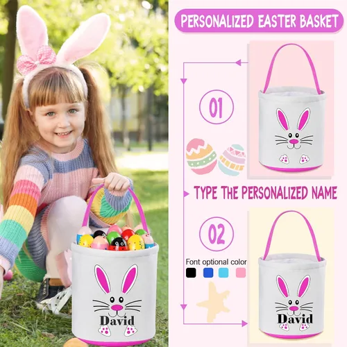 Miniatura 2 de Regalos de Pascua personalizados para niños, cestas de Pascua personalizadas de Jocidea para niños, canasta de Pascua juguetes para niñas, juguetes
