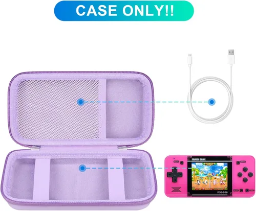 Miniatura 2 de BOVKE Funda de transporte para juego de mano WELLST·G - 220 videojuegos retro precargados, mini organizador de almacenamiento portátil electrónico