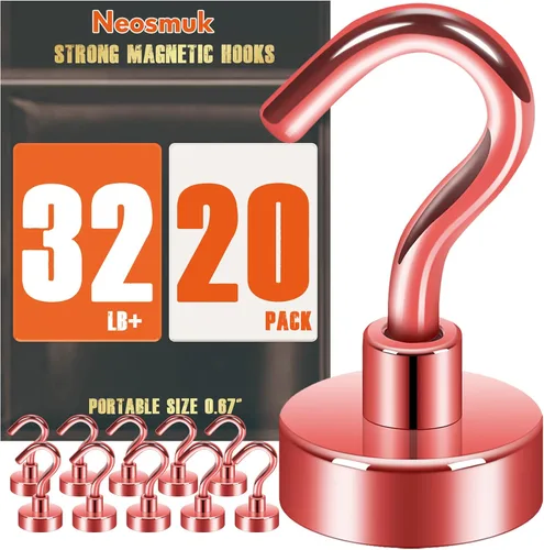 Miniatura 43 de Neosmuk Ganchos magnéticos, esenciales para cruceros, más de 32 libras, ganchos magnéticos resistentes para cabinas de cruceros, refrigerador
