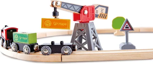 Miniatura 2 de Hape Juego de juguetes de tren y ferrocarril de entrega de carga
