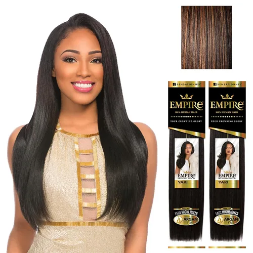 Miniatura 13 de Sensationnel Cabello humano Empire Yaki – Tejido sin enredos para un tejido rápido y coser en estilos para reflejos falsos y parte media falsa dejar