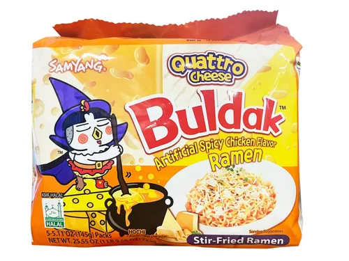 Samyang Quattro Sabor Queso Buldak Ramen Paquete de 5
