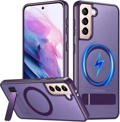 Miniatura 19 de OWKEY Funda para Samsung Galaxy A37/A36 Bark Phone Pro 5G con soporte, magnética, a prueba de golpes, para Magsafe translúcida mate, transparente
