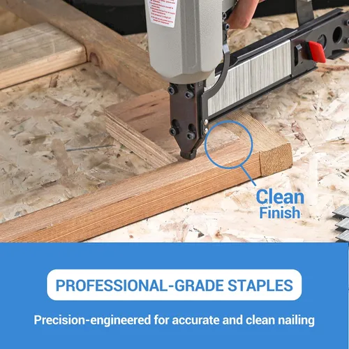 Miniatura 6 de meite Grapas de corona estrecha de calibre 18 de 1/4 de pulgada, grapas de tapicería galvanizadas resistentes de 1 pulgada de longitud