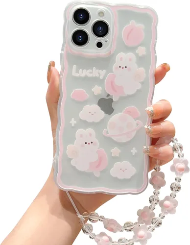 Miniatura 24 de Compatible con iPhone 11 Funda Lindo Dibujos Animados Pequeño Oso Conejo con Lindo Diseño de Cadena para Mujeres Niñas Estético Kawaii Funda Delgada