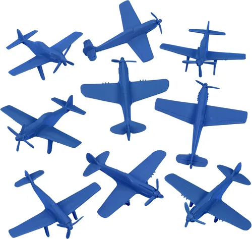 TimMee Aviones de Caza Ases WW2 - Aviones de plástico azules de 9 piezas para soldados de ejército, fabricados en EE. UU