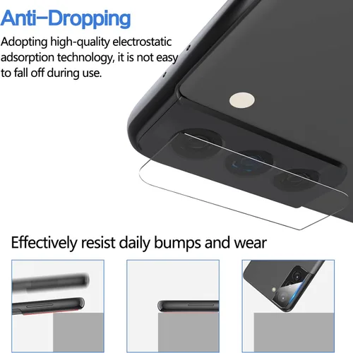 Miniatura 5 de YWXTW Paquete de 3 protectores de lente de cámara para Samsung Galaxy S22 / S22 Plus, vidrio templado 9H, antiarañazos, ultra fino Transparente