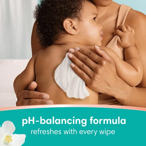 Miniatura 4 de Pampers - Toallitas Clean & Calm, aroma a flores de algodón, 336 toallitas en total (6 paquetes con tapa emergente)