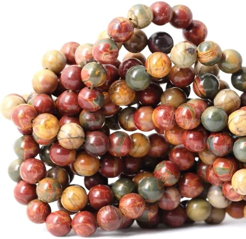Miniatura 84 de 1 hebra Adabele natural de piedras preciosas múltiples amatista, lapislázuli, sodalita, aventurina, ojo de tigre, jaspe rojo jade amarillo, 0.315 in
