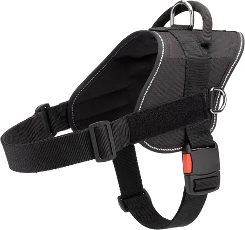 Dean & Tyler DT Arnés de neopreno negro para perro con asa y ribete reflectante (negro, circunferencia de 20 a 23 pulgadas (XS))