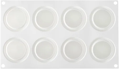 Miniatura 16 de Restaurantware -Molde de bola de 8 cavidades de pastelería, 1 molde de chocolate listo para horno - Molde de silicona blanca flexible, congelable
