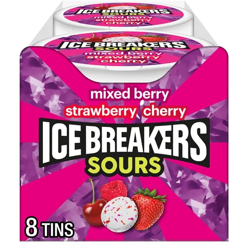 Miniatura 7 de ICE BREAKERS Sours - Latas de mentas sin azúcar con sabor a fruta surtida, 1.5 onzas (8 unidades)