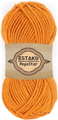 Miniatura 59 de Estako Megastar, 3.52 Oz (100g) de hilo de acrílico 75% y lana 25%, suave, peso grueso voluminoso #5 para crochet y tejer 120 yardas (110m)