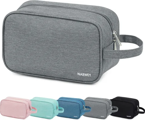 Miniatura 13 de Bolsa de aseo grande de tamaño completo, bolsa de cosméticos, bolsa de maquillaje de viaje, organizador para mujeres, hoja verde Z, M