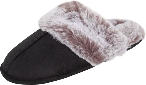 Jessica Simpson - Pantuflas cómodas de piel sintética para mujer con suela antideslizante y espuma viscoelástica