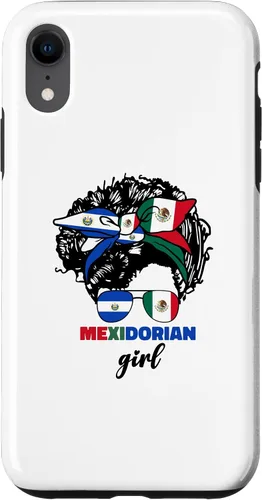Miniatura 8 de Funda para iPhone 13 Pro Max mitad mexicana y salvadoreña mexicana y salvadoreña para niña con la bandera de El Salvador