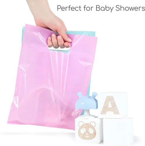 Miniatura 3 de Bolsas de mercancía Choice Marts en colores rosa pastel y azul pastel, 200 unidades, tamaño 9"x12", espesor de 1.5 mil