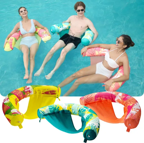 Miniatura 2 de SLOOSH Inflatable Pool Noodle Chair, 3 Packs Pool Floats Noodle Sling Floatie, Swimming Party Floating Chair for Adult Party Summer Water Fun