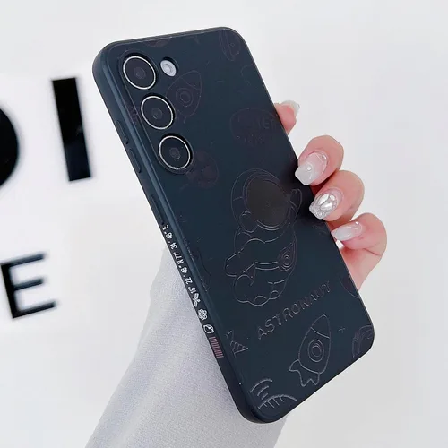 Miniatura 40 de Yonds Queen Funda ultra linda para Samsung Galaxy S22, diseño de astronauta de dibujos animados, diseño de cohete espacial, cubierta de parachoques