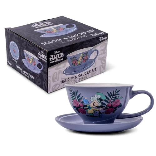 Miniatura 3 de Silver Buffalo Alice in Wonderland Oh My - Taza de té y platillo de cerámica en caja, 12 onzas Oh mi caja