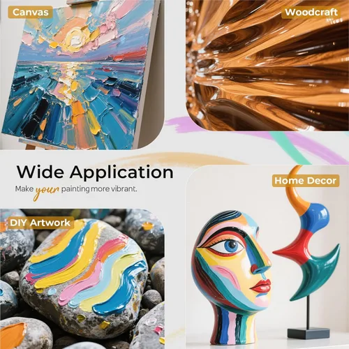 Miniatura 5 de Nicpro Barniz Brillante para Pintura Acrílica 4oz, Sin Amarilleamiento, No Tóxico, Anti-Agrietamiento, Barniz Acrílico Transparente para Artistas