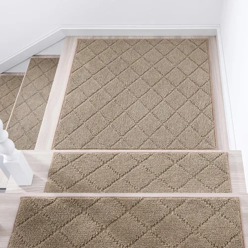 Miniatura 29 de COSY HOMEER - Alfombra antideslizante para esquinas de peldaños interiores, alfombras de escaleras para despegues resistentes al deslizamiento