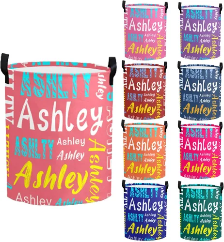 Miniatura 27 de Cesta de lavandería personalizada con nombre, cesta de lavandería plegable con asa para baño, sala de estar, dormitorio Color: 13