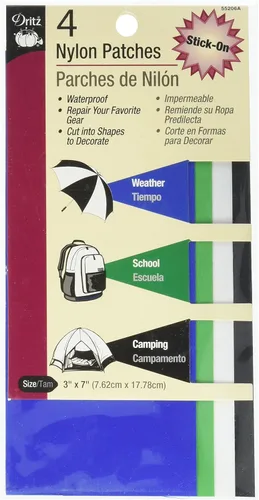 Miniatura 5 de Dritz Parches adhesivos de nailon, 3 x 7 pulgadas, 4 unidades, colores de campamento Colores del campamento