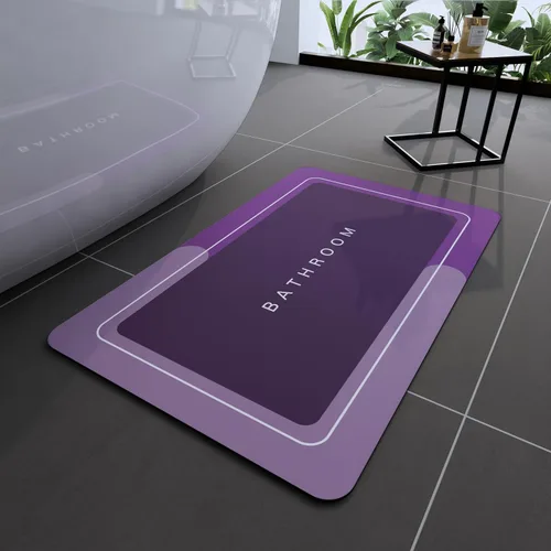 Miniatura 56 de Tapete de baño, tapetes de baño súper absorbentes, antideslizantes, de secado rápido, tapetes de goma fina para piso de baño que caben debajo