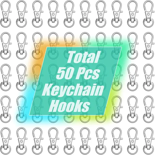 Miniatura 2 de sprookber 100 piezas de cierre de pinza de langosta de metal con llavero, llaveros para manualidades, joyería para llaves, manualidades, clips