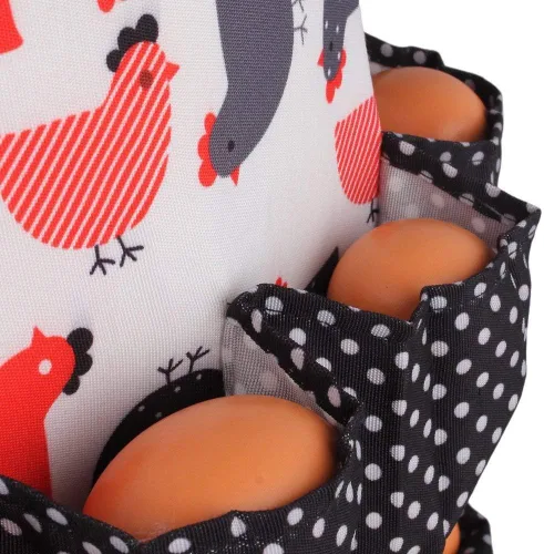 Miniatura 2 de Sefiron Delantal para Recoger Huevos de Pollo, 12 Bolsillos Profundos para Gallina, Pato, Huevos de Ganso Negro+Blanco