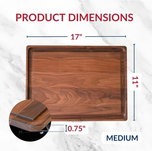 Miniatura 7 de Tabla de cortar de madera de nogal negro hecha en EE.UU. por Virginia Boys Kitchens - Tabla de cortar de madera de bloque de carnicero con ranura