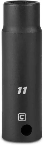 Miniatura 11 de Capri Tools 3/8 pulg. de cuadradillo, dado de impacto profundo métrico de 14 mm de 6 puntos, negro (5-3214)