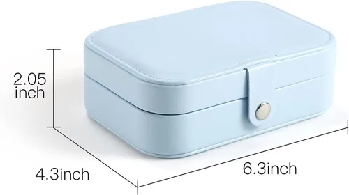 Miniatura 2 de CASEGRACE Joyero para mujer, organizador de joyas de viaje, doble capa, para collares, aretes, anillos, joyero, estuche