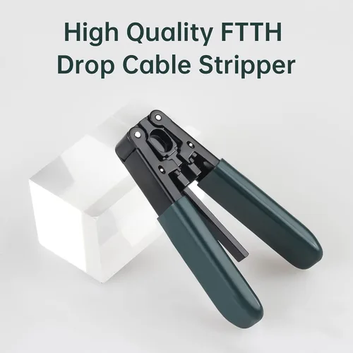 Miniatura 5 de Pelacables de descenso de fibra óptica para cables de caída FTTH de 0.118 in x 0.079 in, alicates de pelado para cable óptico aislado de goma