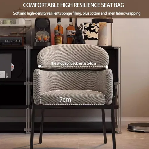 Miniatura 7 de Sillas de cocina de comedor con lino de algodón, juego de sillas de comedor con cojines, silla de sala de estar con almohadilla antideslizante