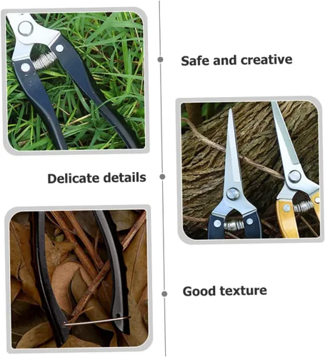 Miniatura 4 de Housoutil Tijeras de poda de jardín resistentes, mango ergonómico para arreglos florales, corte de plantas, jardín
