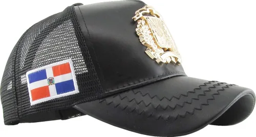 Miniatura 3 de Gorra de camionero ajustable con insignia dorada de República Dominicana