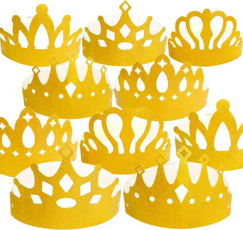 Miniatura 9 de Fancy Land Coronas de cumpleaños para niños, paquete de 25 unidades, coronas de papel brillante para aula, cumpleaños, escuela, familia, suministros