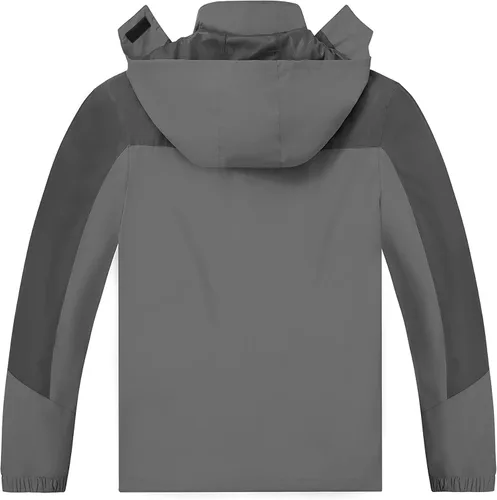 Miniatura 2 de TEZO Chaqueta impermeable para hombre, con capucha, rompevientos ligera