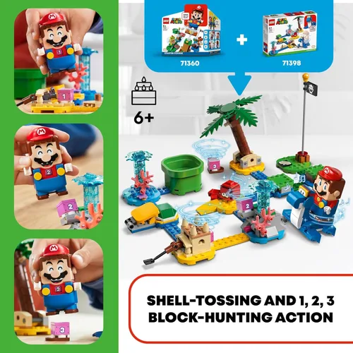 Miniatura 3 de LEGO Super Mario Dorrie's Beachfront Expansion Set 71398 Kit de construcción; juguete coleccionable para niños de 6 años en adelante (229 piezas)